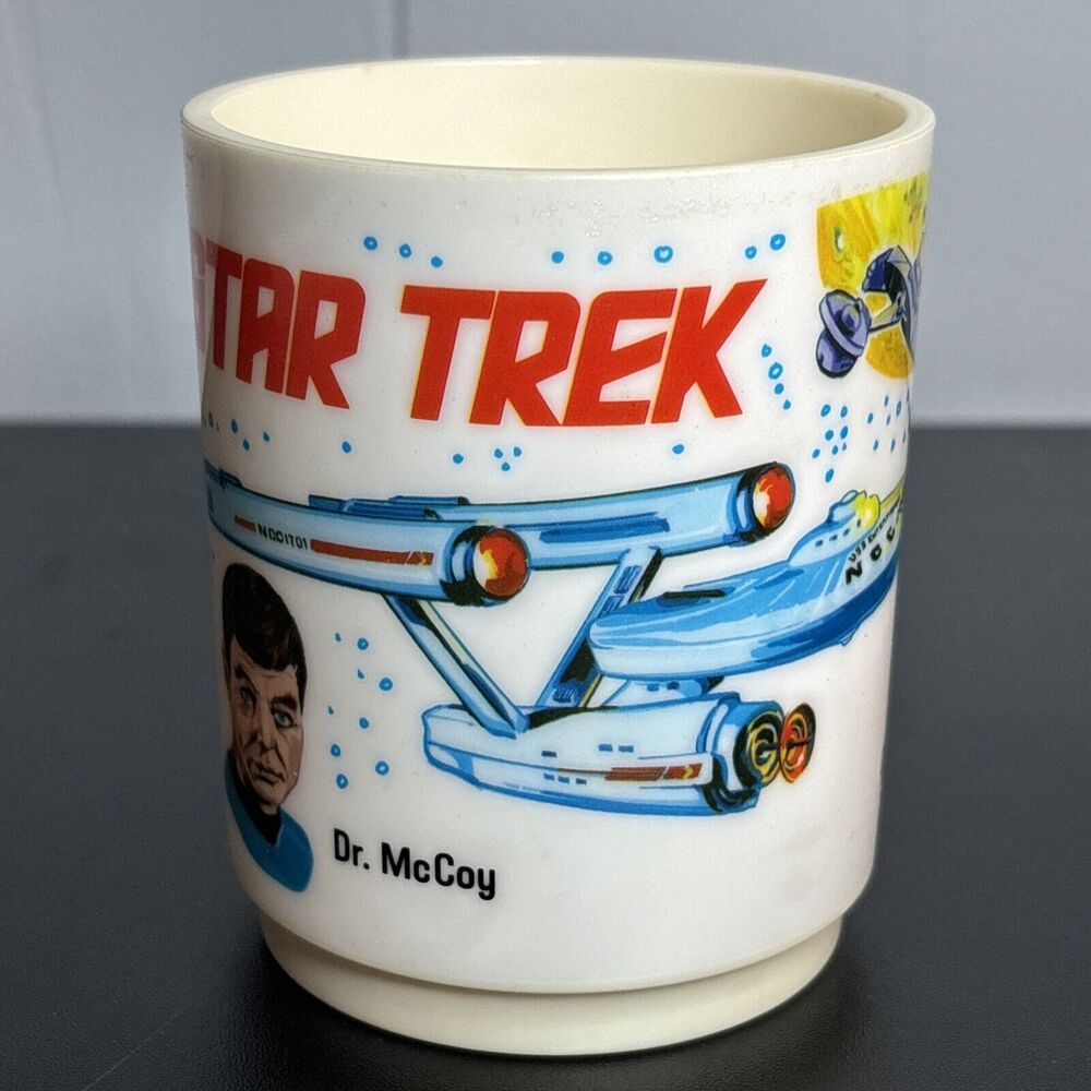 Star Trek Vintage Original Series Deka Plastic Mug/Captain Kirk/Spock/Dr. McCoy - Picture 2 of 7